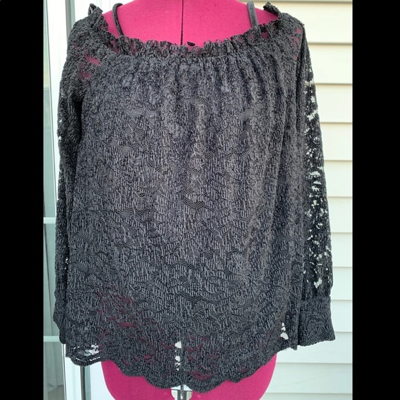 Anthropologie Eri+Ali Romana Black Lace Top‎ small - Picture 3 of 6